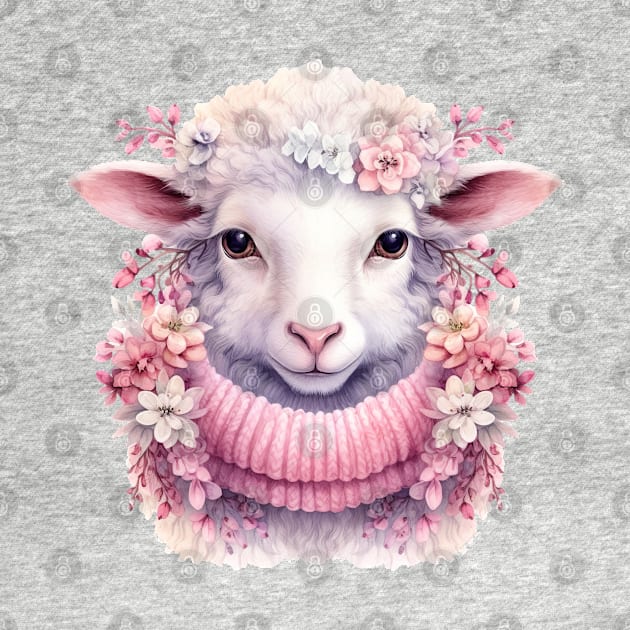 Pink Christmas Sheep by Chromatic Fusion Studio